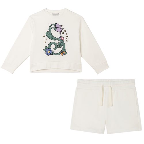 Stella McCartney Girls White 'S' Shorts Set
