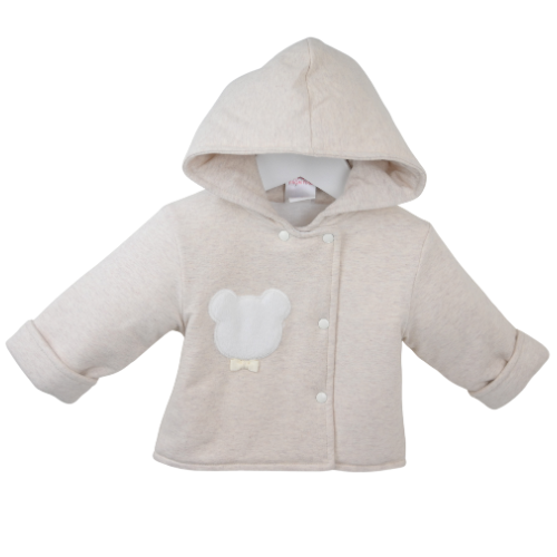 Pex Baby Boys Beige Bear Hooded Jacket
