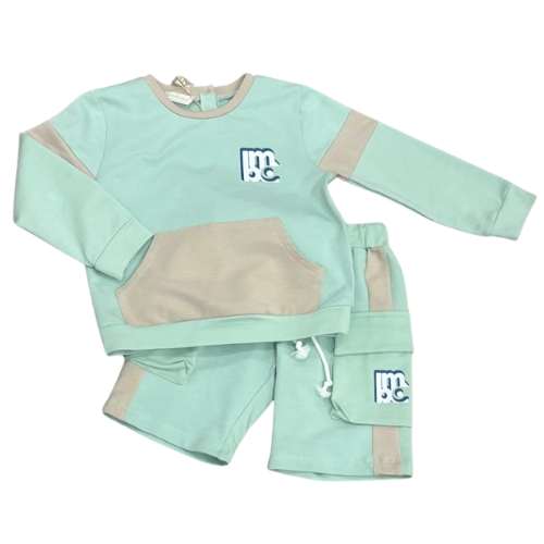 Bimbalo Baby Boys Mint Sweatshirt & Shorts Set