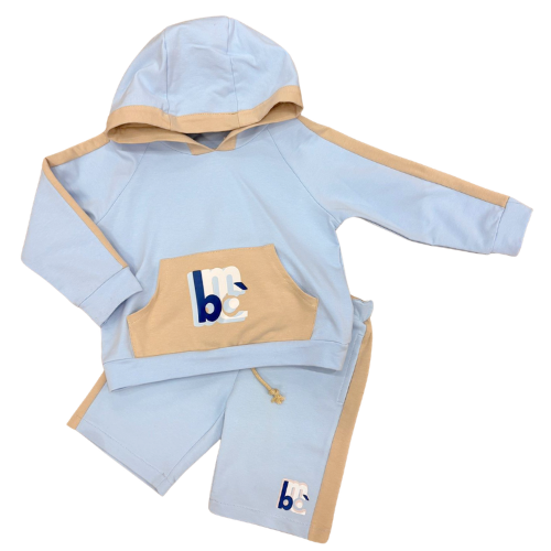 Bimbalo Baby Boys Blue Hoodie & Shorts Set