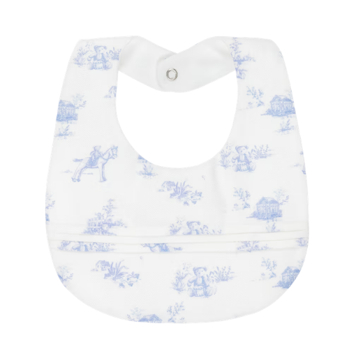 Pureté Du Bébé Blue Toile De Jouy Bib