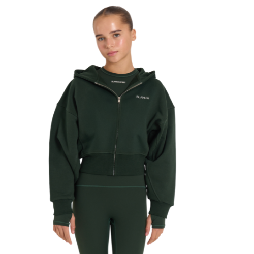 Blanca Sport Girls Green Cropped Hoodie