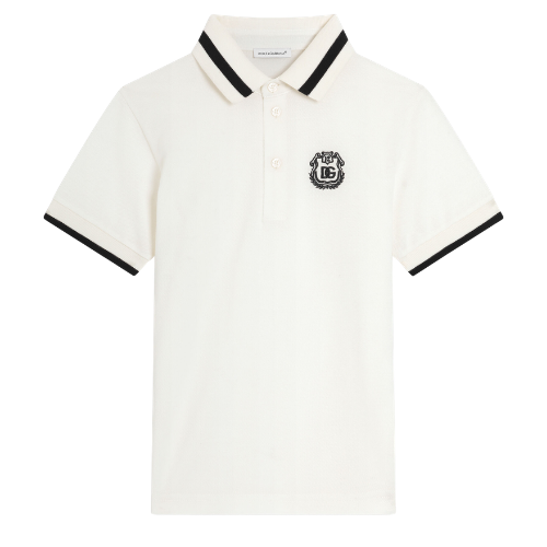 Dolce & Gabbana Boys White Crest Polo