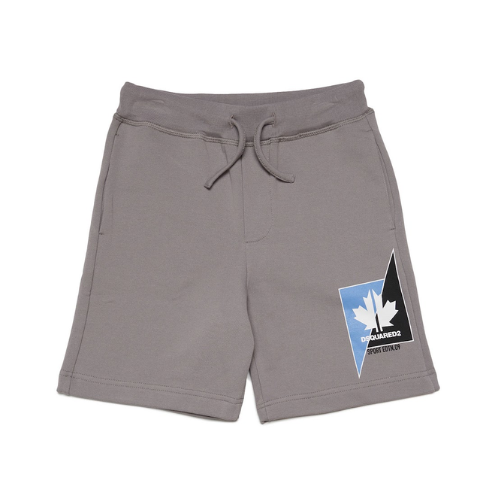 DSQUARED2 Boys Grey Leaf Shorts