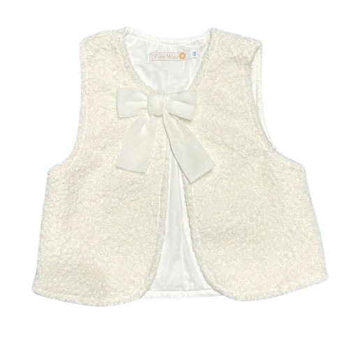 Puro Mimo Cream Bow Gilet