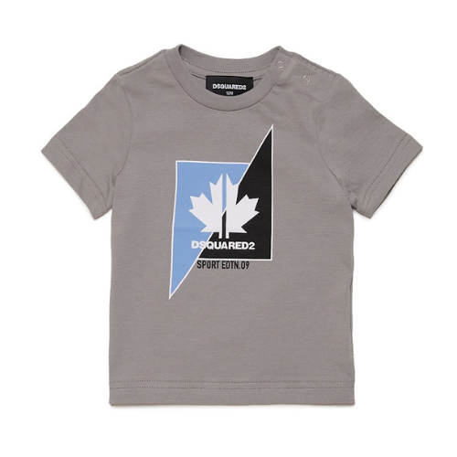 DSQUARED2 Boys Grey Leaf T-Shirt