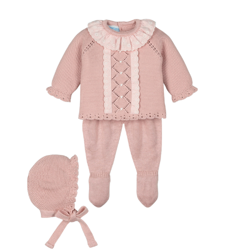 Mac Ilusion Baby Girls Dusty Pink Knit Outfit