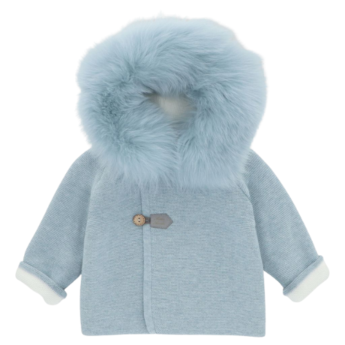 Martin Aranda Baby Blue Fur Hooded Jacket