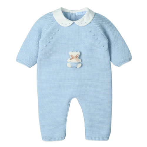 Mac Ilusion Baby Blue Teddy Knit Romper