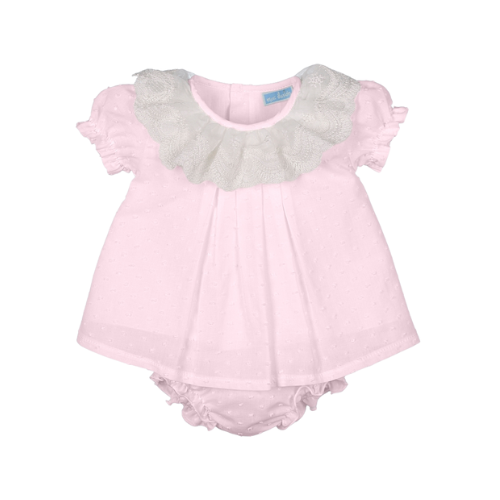 Mac Ilusion Baby Pink Lace Collar Outfit