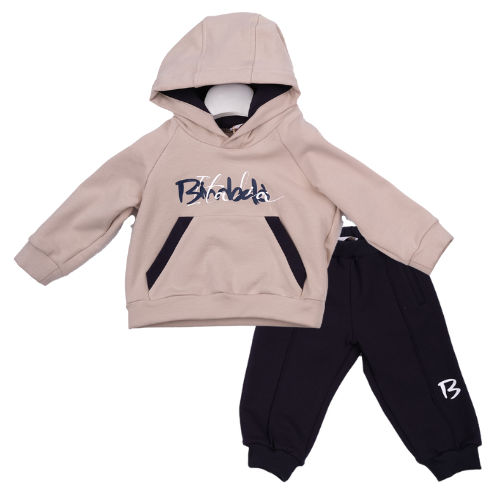 Bimbalo Boys Beige & Navy Jogsuit