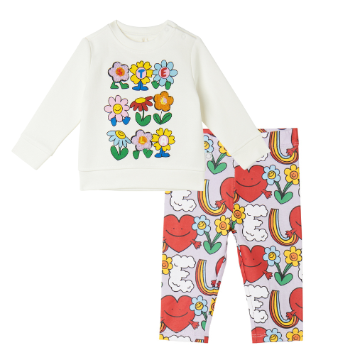 Stella McCartney Baby White Flower Leggings Set