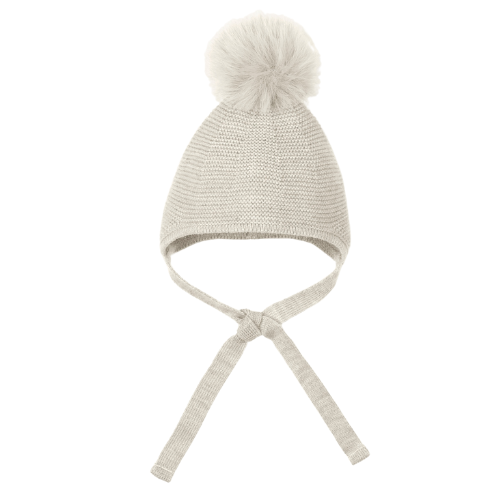 Mac Ilusion Baby Natural Knit Pom Pom Hat