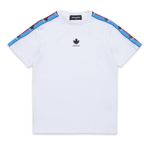 DSQUARED2 Boys White Taping T-Shirt