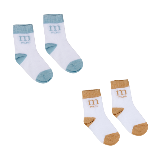 Mini Mitch Boys 'Sterling' Blue & Beige Socks