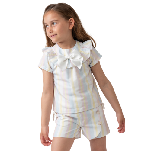 Caramelo Kids Rainbow Stripe Shorts Set