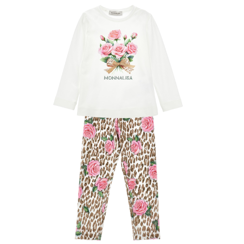 Monnalisa Girls Leopard Leggings Set
