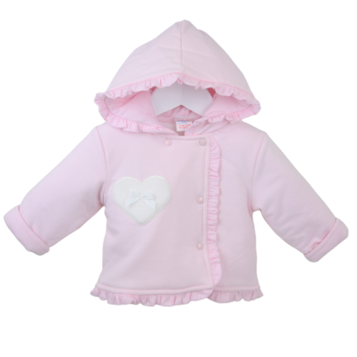 Pex Baby Boys Pink Heart Hooded Jacket