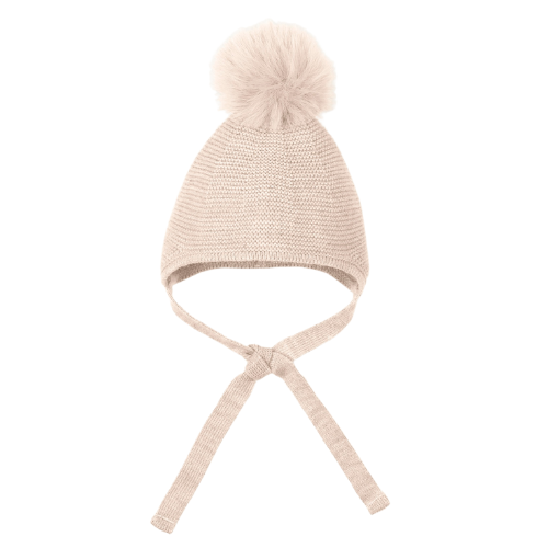 Mac Ilusion Baby Nude Knit Pom Pom Hat