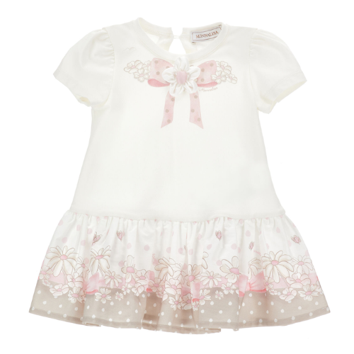 Monnalisa Baby Bow & Flower Dress