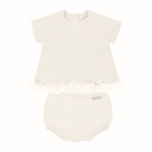 Condor Cream Tulle Knit Suit