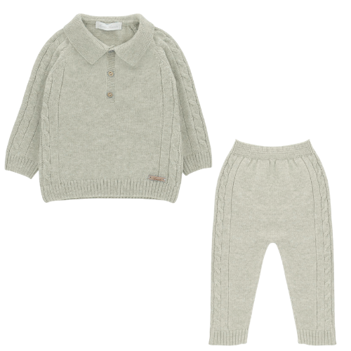 Martin Aranda Baby Beige Cable Knit Suit