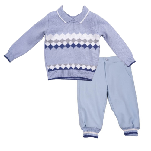 Bimbalo Boys Pale Blue Knit Outfit