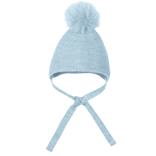 Mac Ilusion Baby Blue Knit Pom Pom Hat