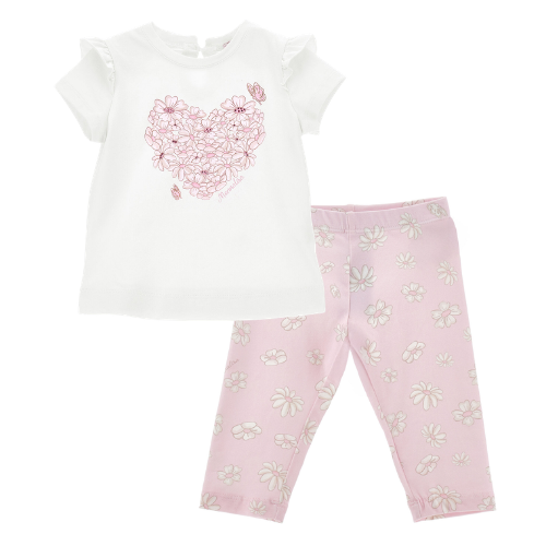 Monnalisa Baby Pink Daisy Leggings Set