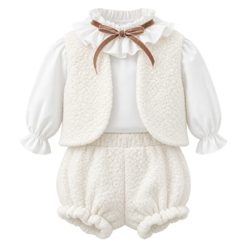 Puro Mimo Ivory Boucle Shorts Set