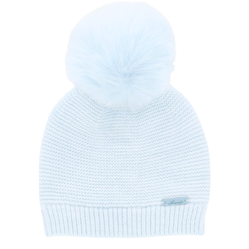 Martin Aranda Baby Pale Blue Fur Bobble Hat