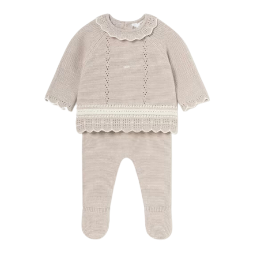 Mayoral Baby Girls Beige Knit Outfit