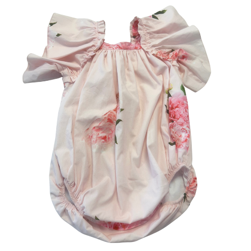 Phi Baby Girls Pink Peony Romper