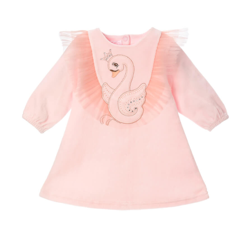 Sofija Pink Velour 'Jasmina' Swan Dress