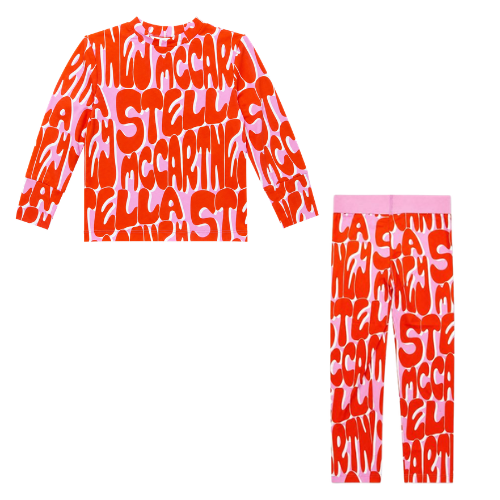 Stella McCartney Girls Red Logo Leggings Set