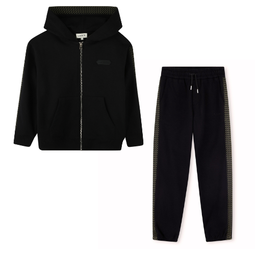 Lanvin Boys Black Logo Jogsuit