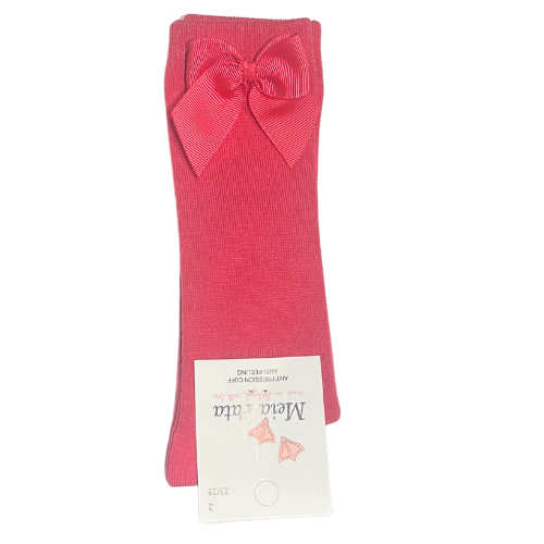 Meia Pata Fuchsia Bow Knee Socks