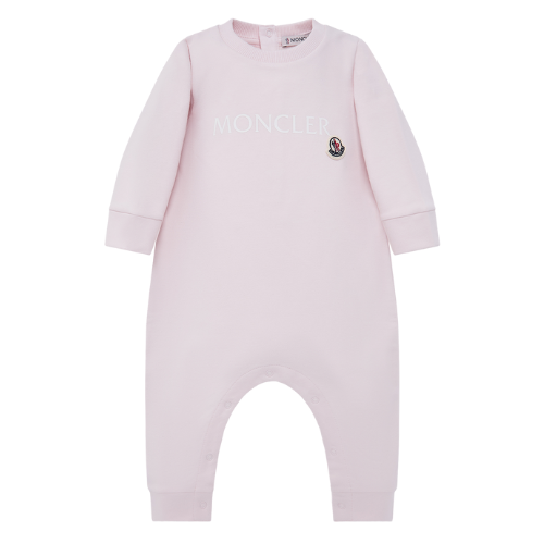 Moncler Enfant Baby Pink Logo Romper