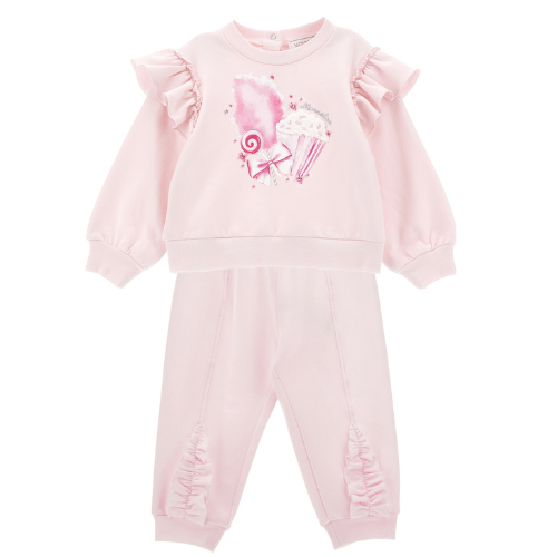 Monnalisa Baby Girls Pink Sweets Jogsuit