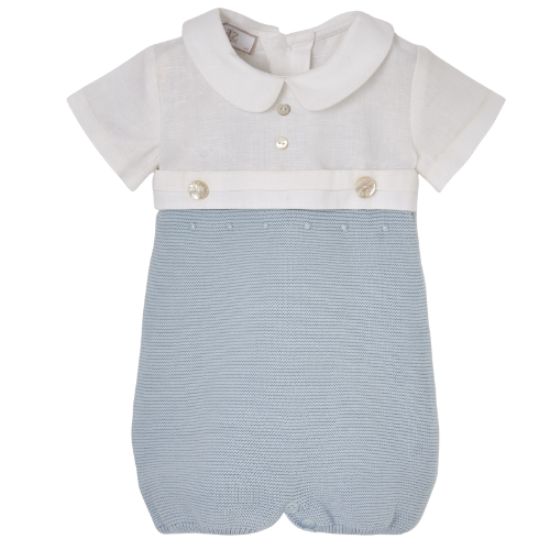Paz Rodriguez Baby White/Blue Romper