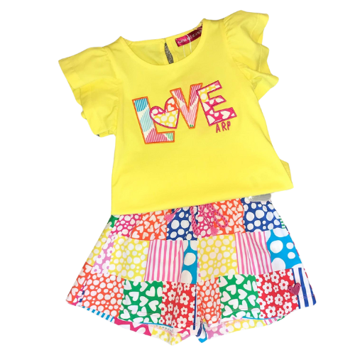 Agatha Ruiz de la Prada Yellow Love Shorts Set