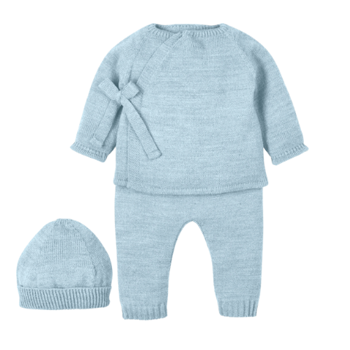 Mac Ilusion Baby Blue Knit Tie Side Outfit