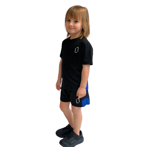 Bulletto Boys Black Tri Panel Shorts Set