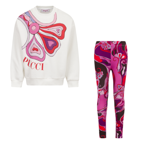 Emilio Pucci Girls Fuchsia Print Leggings Set