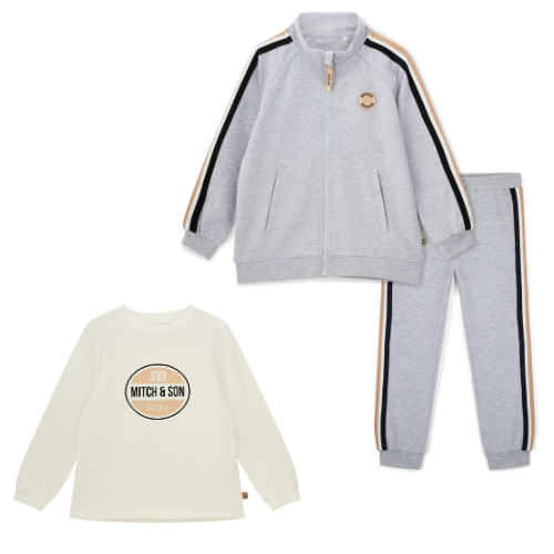 Mitch & Son Boys Grey 'Lorenzo' Jogsuit Set