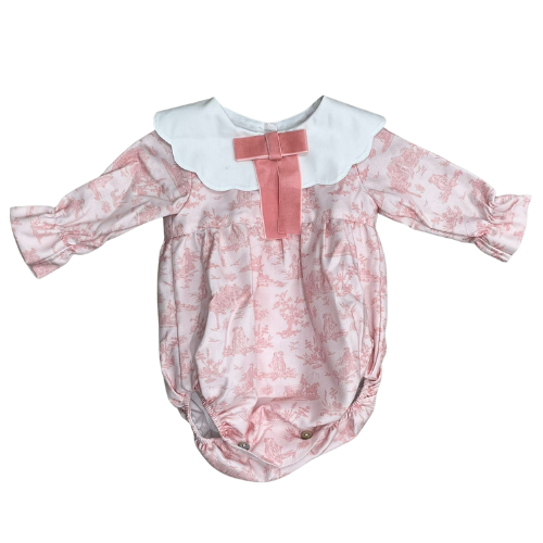 Phi Baby Pink Toile de Jouy Romper