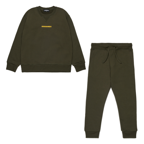 DSQUARED2 Boys Khaki Logo Jogsuit