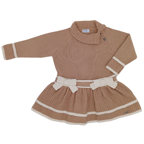 Rahigo Girls Camel Drop Waist Dress