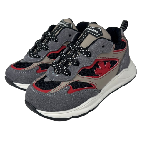 DSQUARED2 Grey Maple Leaf Trainers