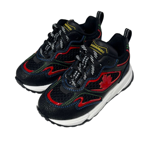 DSQUARED2 Black Maple Leaf Trainers